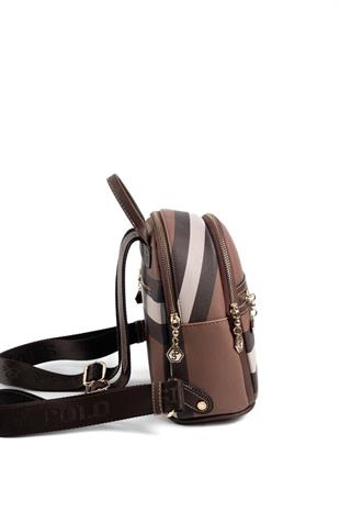 Silver & Polo SP983 Kadın Sırt Çantası Ekose Koyu Kahve-Kahve