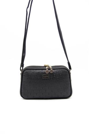 Silver & Polo SP899 Kadın Çapraz Çanta Logolu Siyah-Siyah