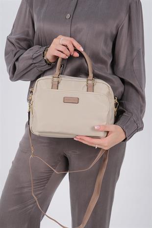 Silver & Polo SP1217 Kadın El Çantası Saten Bej-Kum