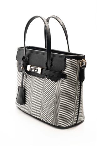 Silver & Polo Siyah Beyaz - Siyah SP1185 Kadın El Çantası