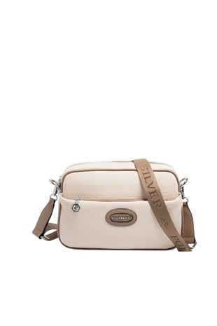 Silver & Polo SP1267 Kadın Çapraz Çanta Petek Bej-Latte