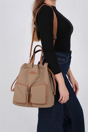 Silver & Polo SP1232 Kadın Sırt Çantası  Vizon-Taba