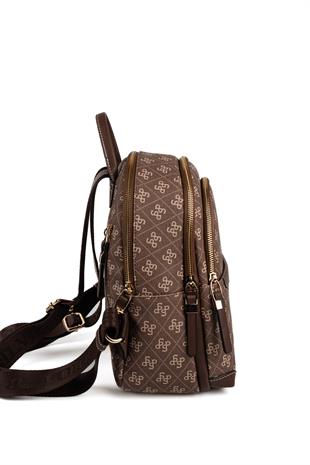 Silver & Polo SP1265 Kadın Sırt Çantası Monogram Kahve