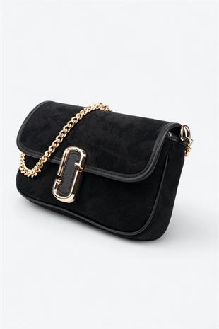 Silver & Polo SP1171 Kadın Omuz Çantası Süet Siyah-Siyah