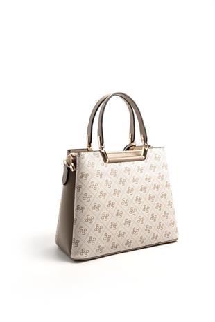 Silver & Polo SP969 Kadın El Çantası Monogram Bej-Kum