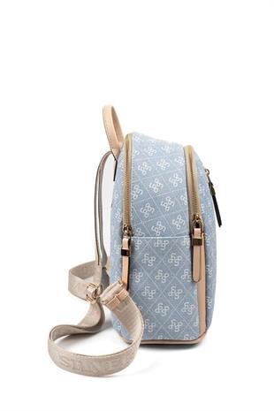 Silver & Polo SP901 Kadın Sırt Çantası Monogram Mavi-Ten