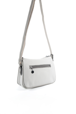 Silver & Polo SP818 Kadın Çapraz Çanta Petek Beyaz-A.Gri