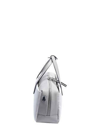 Silver & Polo SP1276 Kadın El Çantası Düz Beyaz-A.Gri