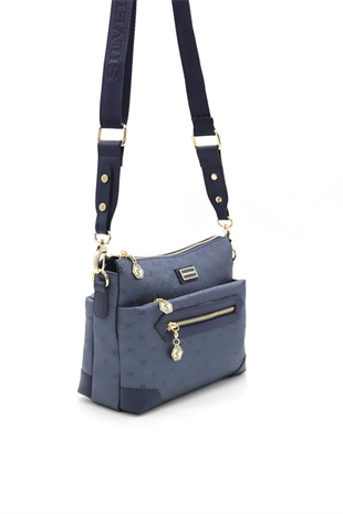 Silver & Polo SP1110 Kadın Çapraz Çanta Logolu Lacivert-Lacivert