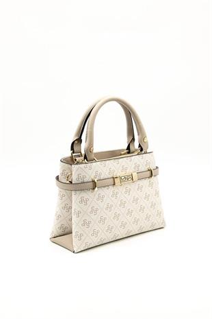 Silver Polo Bej - Kum Monogram Kadın El Çantası SP1149