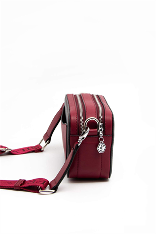Silver & Polo SP1078 Kadın Çapraz Çanta Düz Siyah-Bordo