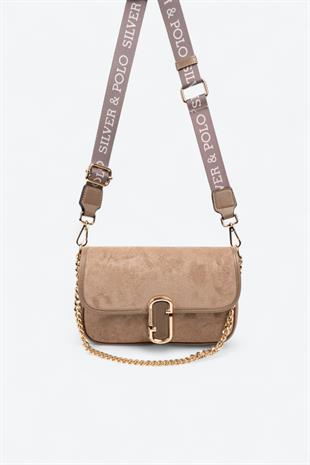 Silver & Polo SP1171 Kadın Omuz Çantası Süet Vizon-Vizon