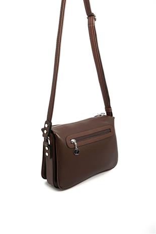 Silver & Polo SP784 Kadın Çapraz Çanta Düz Kahve