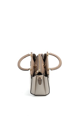 Silver & Polo SP1193 Kadın El Çantası Düz Bej-Latte