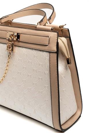 Silver & Polo SP1166 Kadın El Çantası Logolu Sedef-S.Nut