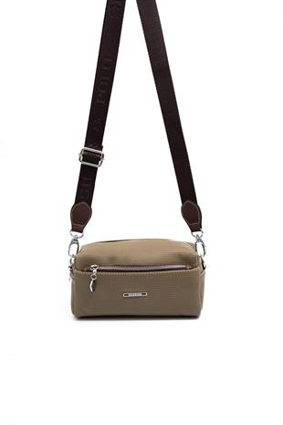 Silver & Polo SP1142 Kadın Çapraz Çanta Petek L.Haki-Kahve