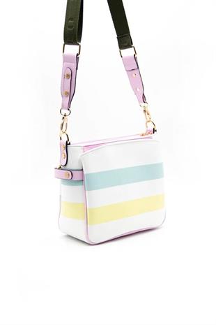 Silver & Polo SP884 Kadın Çapraz Çanta Ekose Lila-Pembe