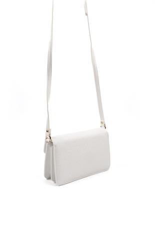 Silver & Polo SP1170 Kadın Çapraz Çanta Logolu Beyaz-Beyaz