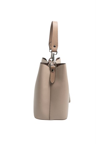 Silver & Polo SP967 Kadın Çapraz Çanta Düz Koyu Bej-Latte