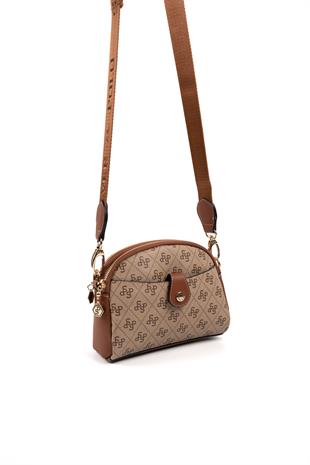 Silver & Polo Koyu Bej  - Taba SP1144 Kadın Çapraz Çanta
