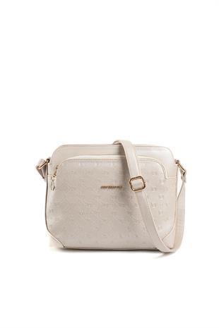 Silver & Polo SP364 Kadın Çapraz Çanta Logolu Bej-S.Bej