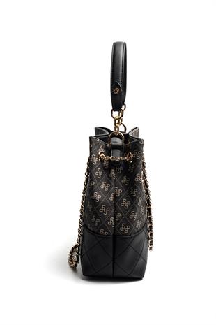 Silver Polo SP1262 Kadın Omuz Çantası Monogram Füme-Siyah