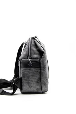 Silver & Polo SP771 Kadın Sırt Çantası Petek M.Gümüş-Siyah