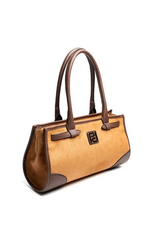 Silver & Polo SP1261 Kadın El Çantası Süet Taba-Kahve