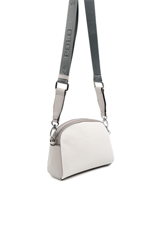 Silver & Polo SP1144 Kadın Çapraz Çanta Petek Beyaz-A.Gri