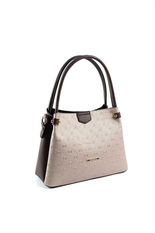Silver & Polo SP1254 Kadın El Çantası Logolu Nut-Kahve
