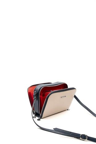 Silver & Polo SP888 Kadın Çapraz Çanta Düz Bej-Lacivert