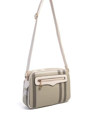 Silver & Polo A.Yeşil - Kemik SP491 Kadın Çapraz Çanta