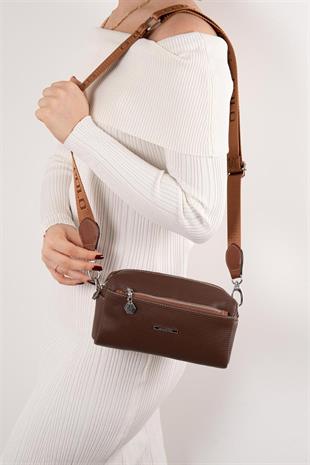 Silver & Polo SP1142 Kadın Çapraz Çanta Petek Kahve-Taba