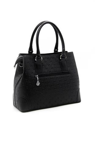 Silver & Polo SP667 Kadın El Çantası Logolu Siyah-Siyah