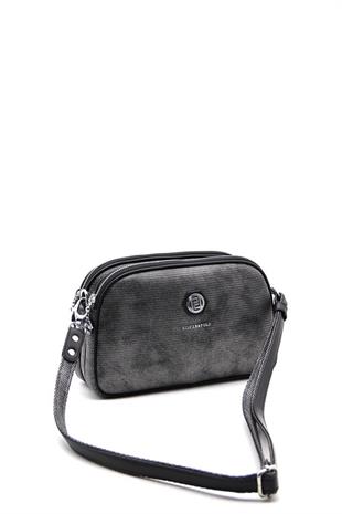 Silver & Polo SP745 Kadın Çapraz Çanta Petek M.Gümüş-Siyah