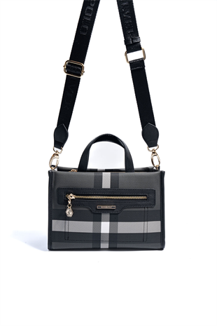 Silver & Polo SP1271 Kadın El Çantası Ekose Siyah