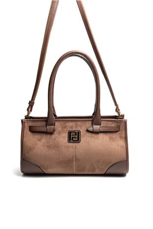 Silver & Polo SP1261 Kadın El Çantası Süet Kahve-Kahve