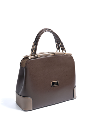Silver & Polo SP706 Kadın El Çantası Düz Kahve-Vizon