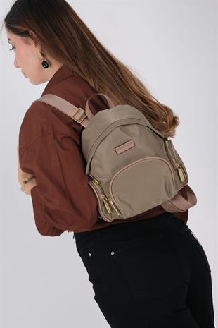 1208 Kadın Sırt Çantası  Yeşil-Kum