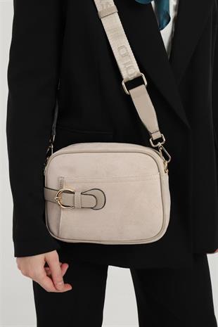 Silver & Polo SP1256 Kadın Çapraz Çanta Süet Bej-Kum
