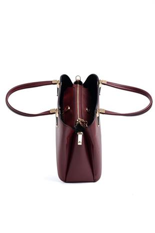 Silver & Polo SP1205 Kadın El Çantası Düz Bordo