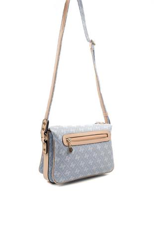 Silver & Polo SP784 Kadın Çapraz Çanta Monogram Mavi-Ten