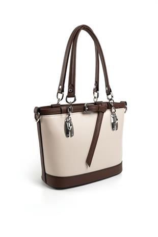Silver & Polo Bej - Kahve SP1155 Kadın El Çantası