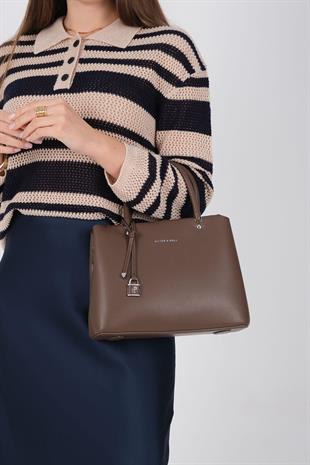 Silver & Polo SP1236 Kadın El Çantası Cilt Kahve-Kahve