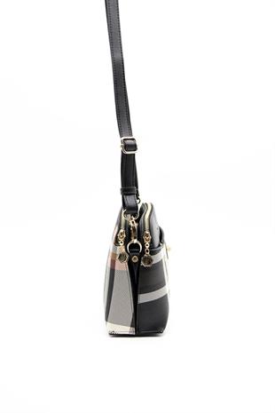 Silver & Polo SP623 Kadın Çapraz Çanta Ekose Siyah