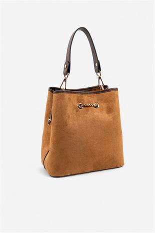 Silver & Polo SP967 Kadın Çapraz Çanta Süet Taba-Kahve