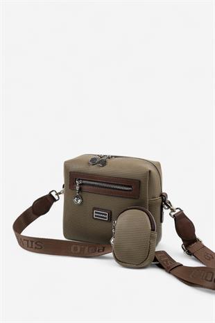Silver & Polo SP1038 Kadın Çapraz Çanta Petek L.Haki-Kahve