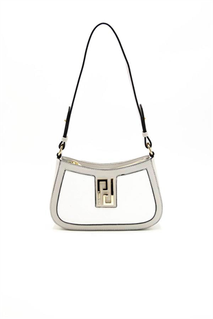 Silver & Polo SP1132 Kadın Çapraz Çanta Logolu Beyaz-A.Gri