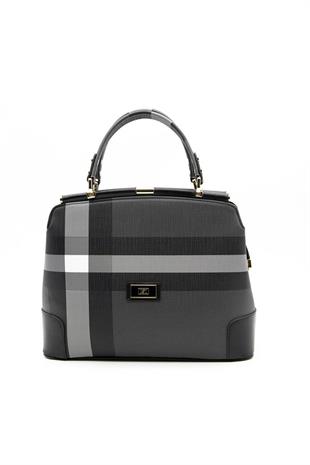 Silver & Polo SP706 Kadın El Çantası Ekose Siyah