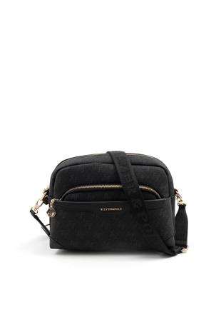 Silver & Polo SP1201 Kadın Çapraz Çanta Monogram Siyah